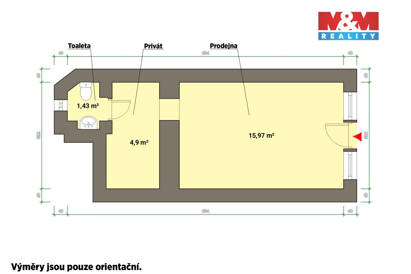 Pronájem obchodní prostory - Husova, Mariánské Lázně, 22 m² - 5