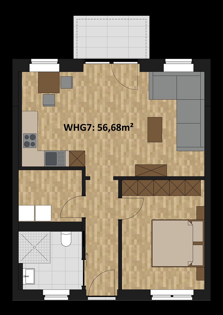Byt 2+1 · 60 m² · Holthausener Straße 7, , Severní Porýní-Vestfálsko - 3