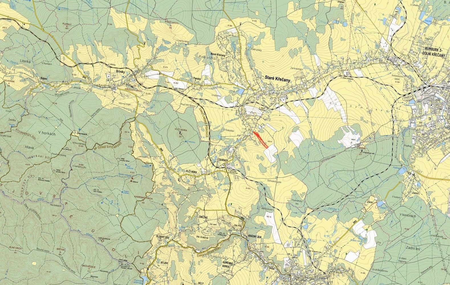 Prodej louka - Staré Křečany, okres Děčín, Ústecký kraj - 2