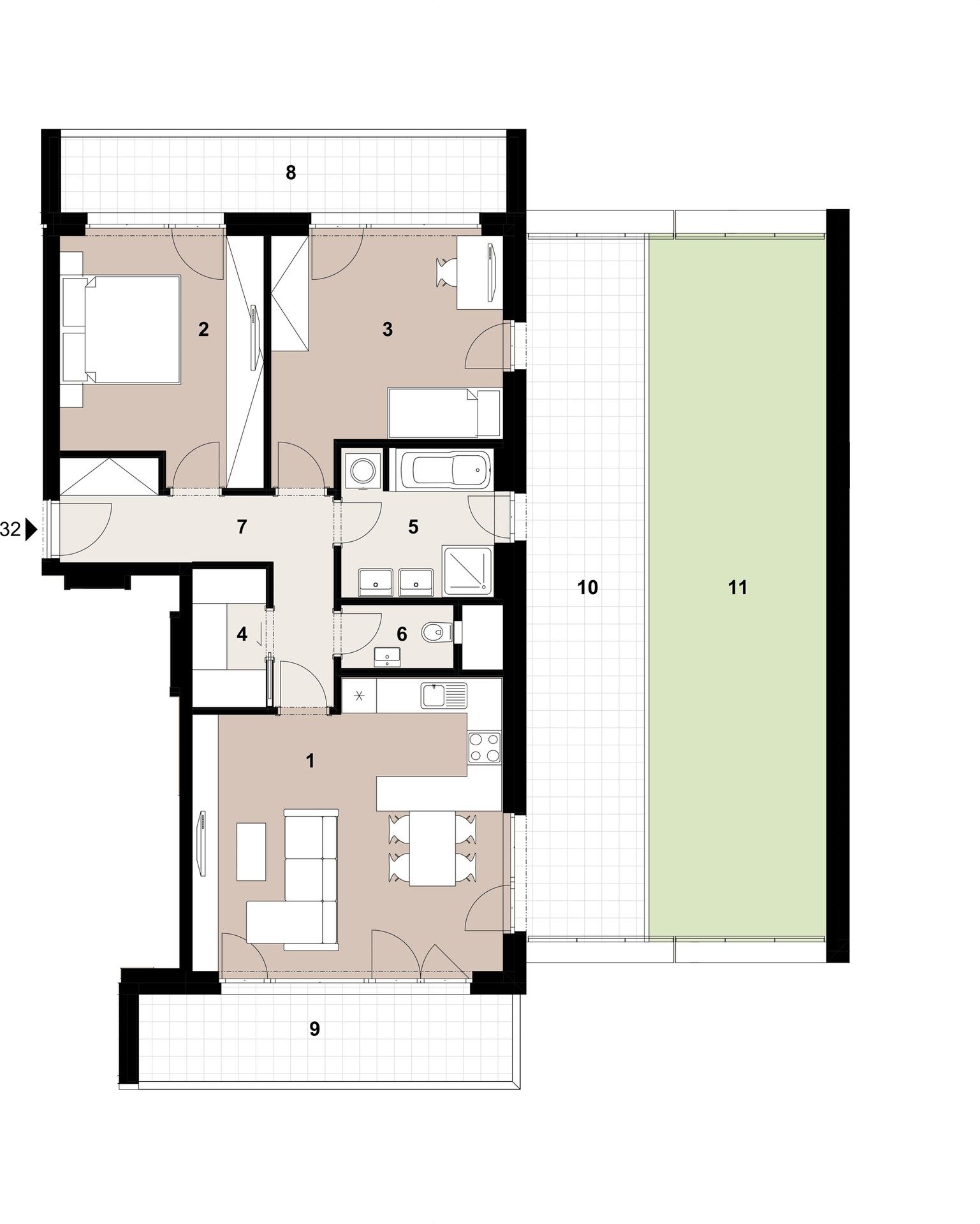 3+kk, Sochorcova,Háje,Praha, 78 m² - 2