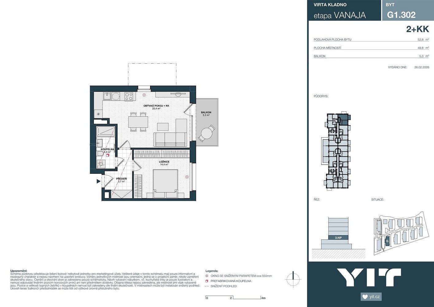 Prodej byt 2+kk - Kladno - Kročehlavy, Středočeský kraj, 50 m² - 2