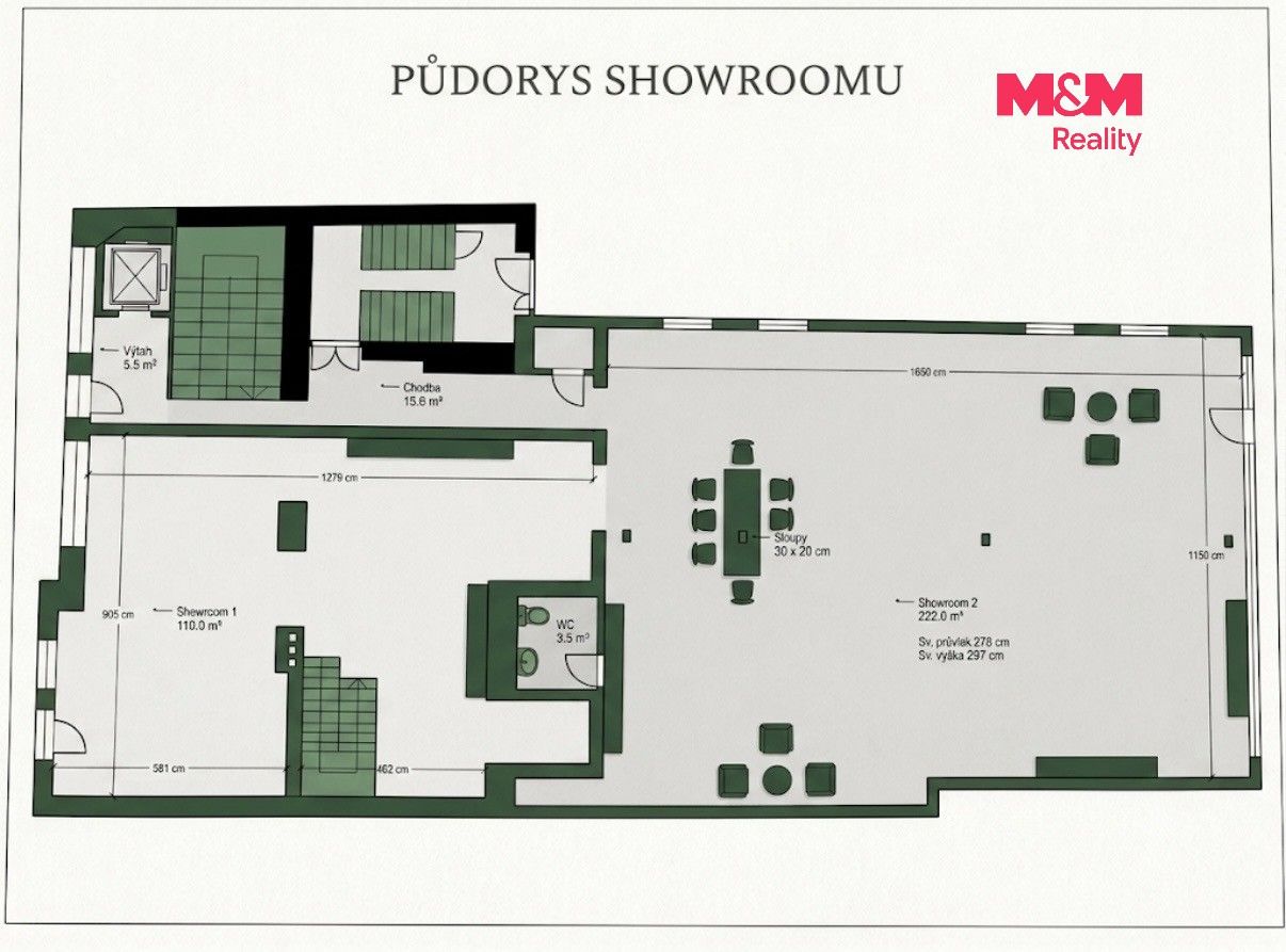 Pronájem obchodní prostory - Smetanovo náměstí, Pardubice, 220 m² - 5