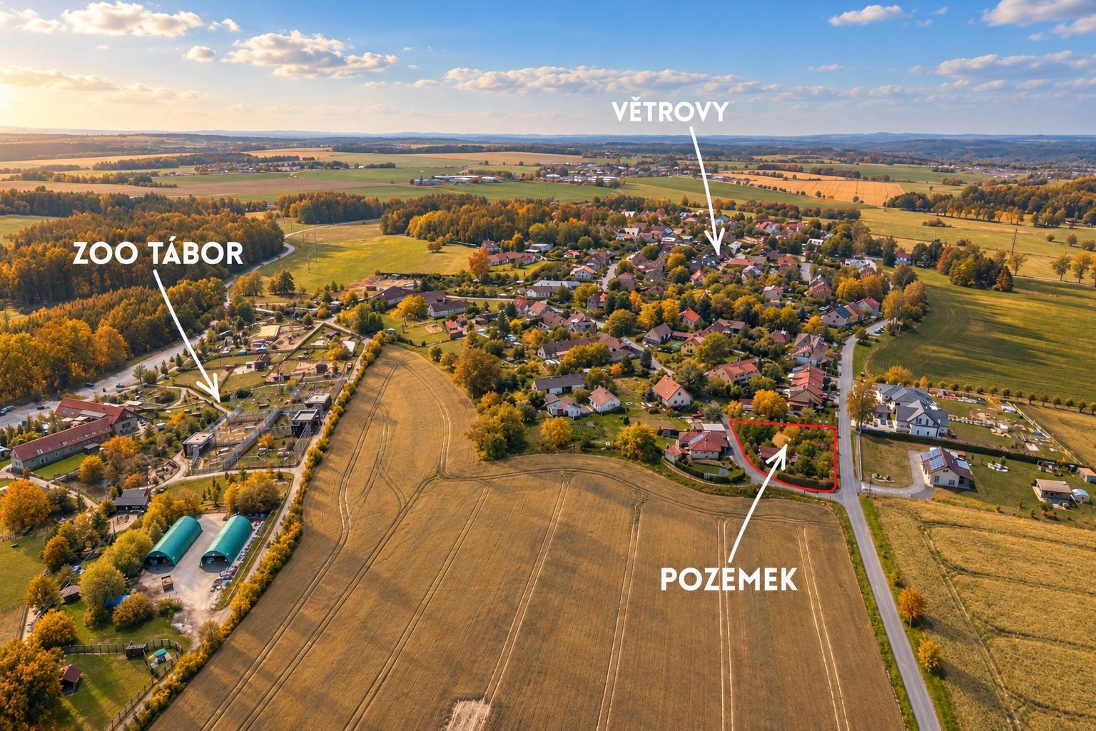 Pozemky pro bydlení, Větrovy, Tábor, 1 257 m² - 2
