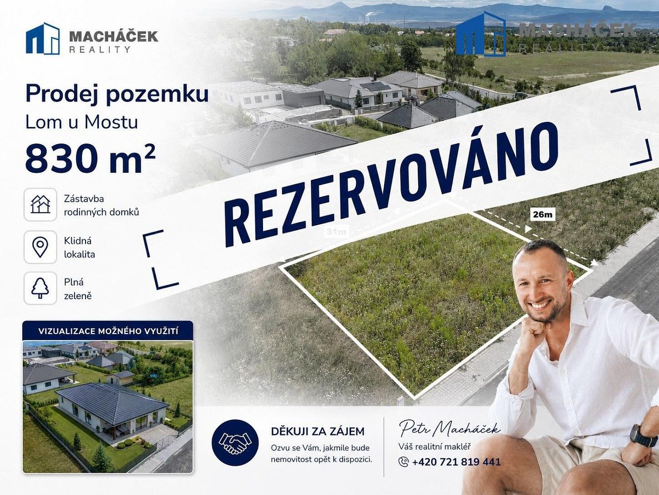 Pozemek pro bydlení, 830 m²