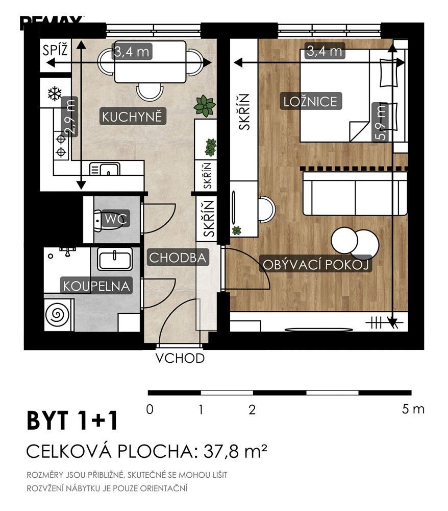 1+1, Cholevova, Ostrava - Hrabůvka, 38 m² - 2