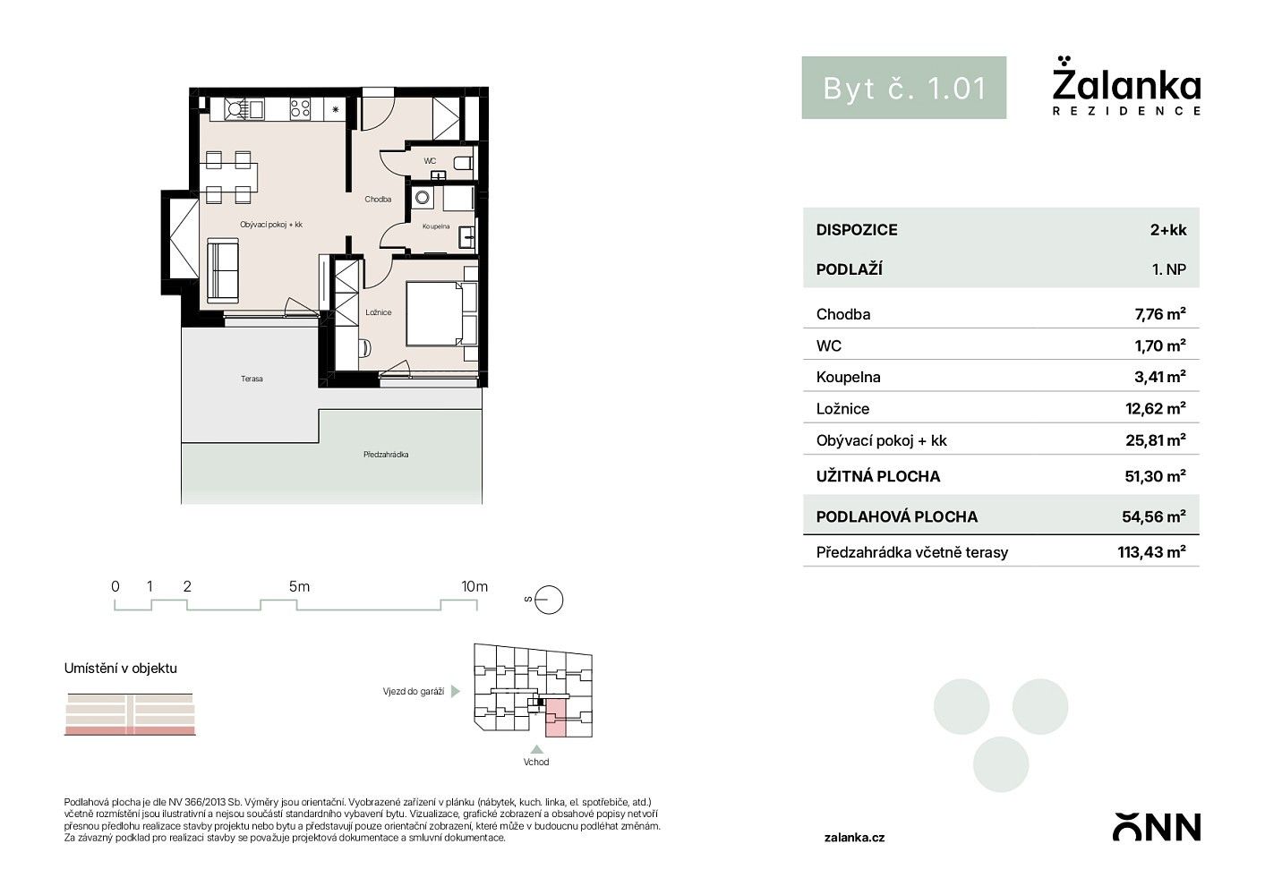 Byt 2+kk · 54,6 m² · Žalanského, Praha 6 - Řepy - 2