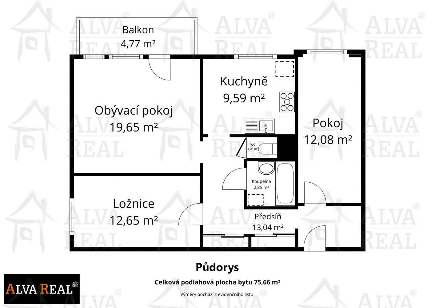 Prodej byt 3+1 - Josefy Faimonové, Brno - Líšeň, 75 m² - 5