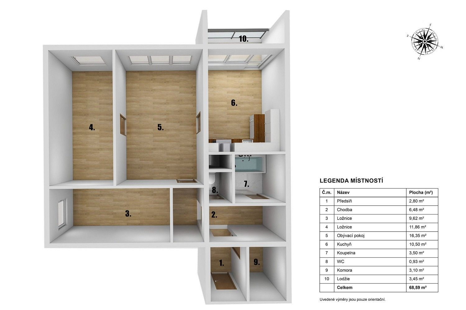 Prodej byt 3+1 - Praha - Kobylisy, okres Praha 8, Hlavní město Praha, 69 m² - 5
