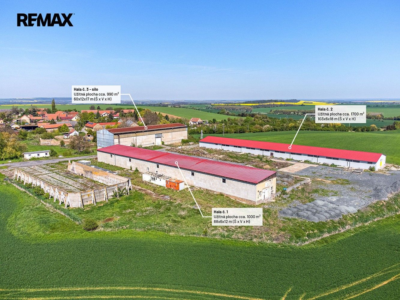 Sklady, Dolní Chvatliny, okres Kolín, Středočeský kraj, 3 690 m² - 2