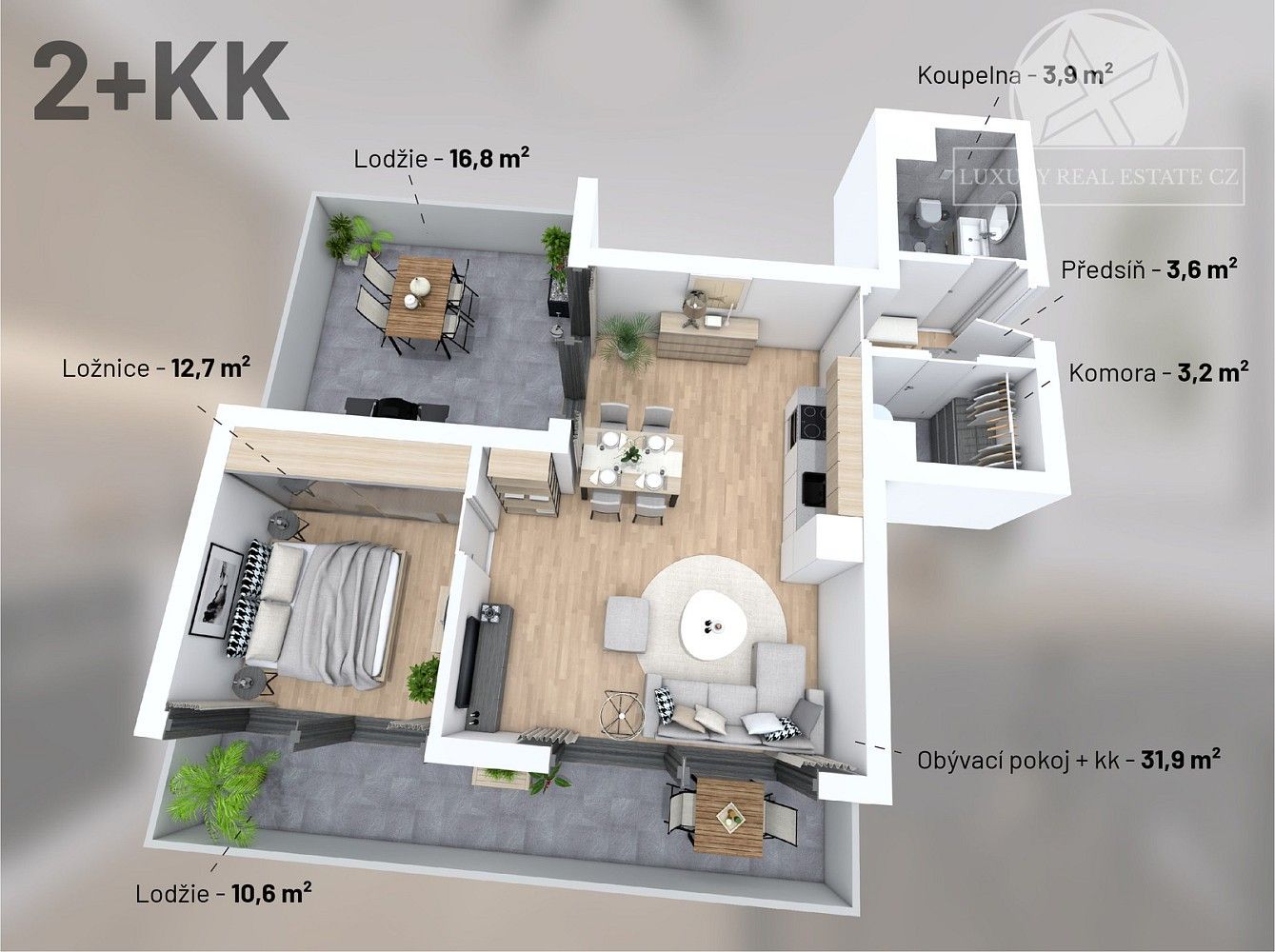 2+kk, Praha - Vysočany, okres Praha 9, Hlavní město Praha, 54 m² - 2