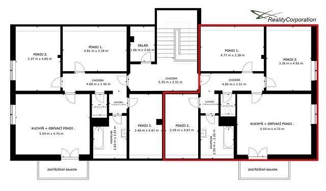 Prodej byt 4+kk - Jablonec nad Nisou - Rýnovice, Liberecký kraj, 95 m² - 2