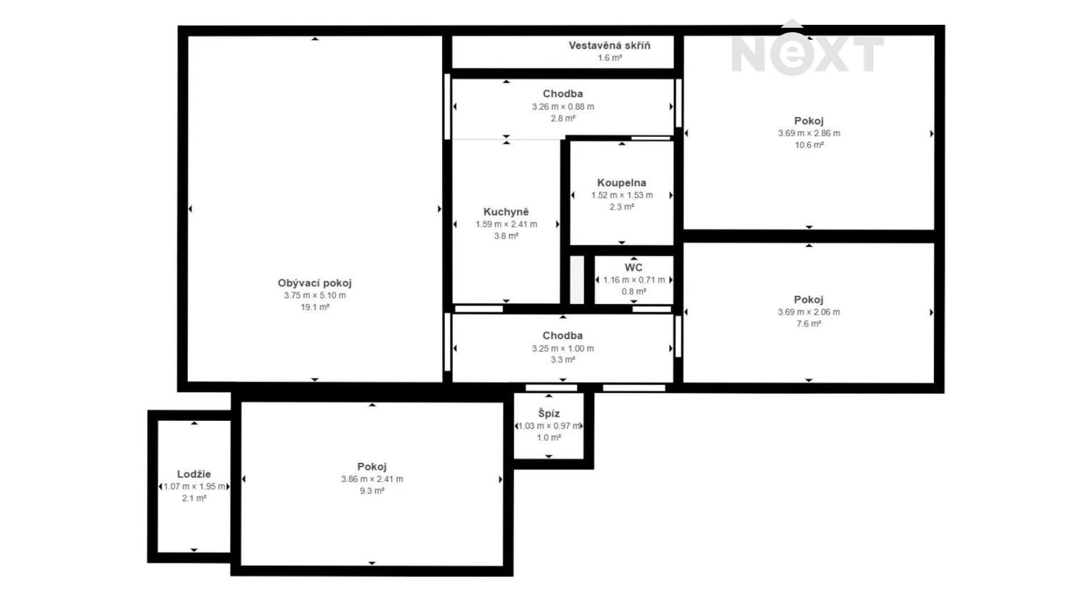 Prodej byt 4+1 - B. Němcové, Meziboří, 67 m²