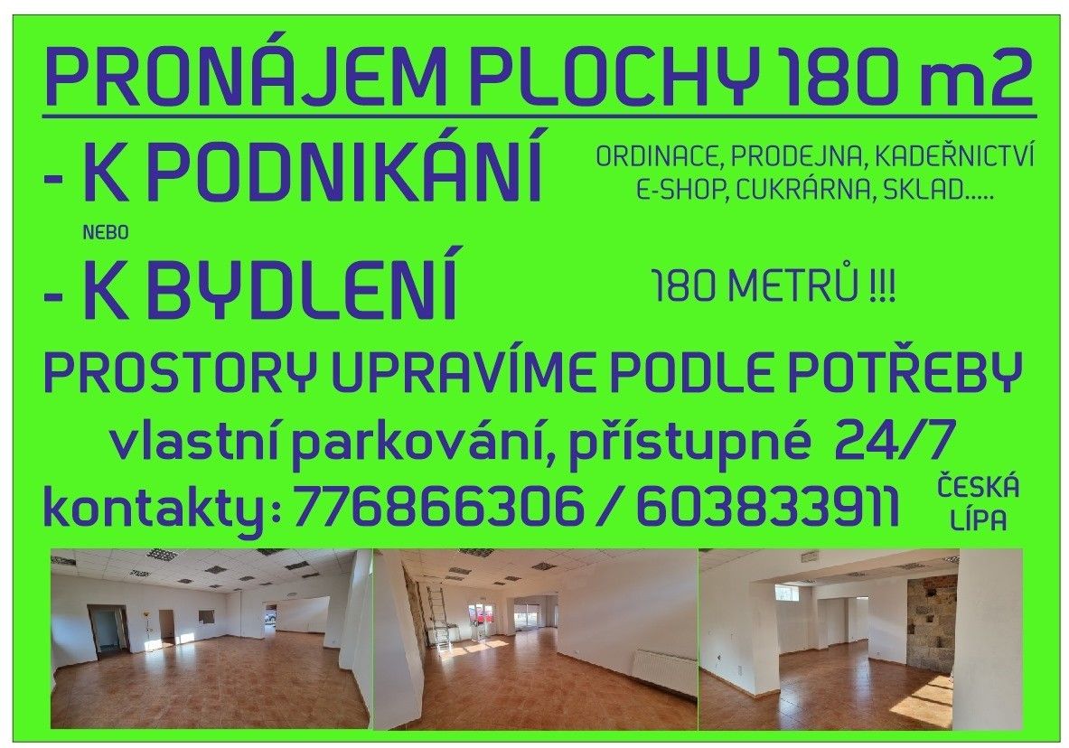 Pronájem obchodní prostory - Česká Lípa, 470 01, 180 m²