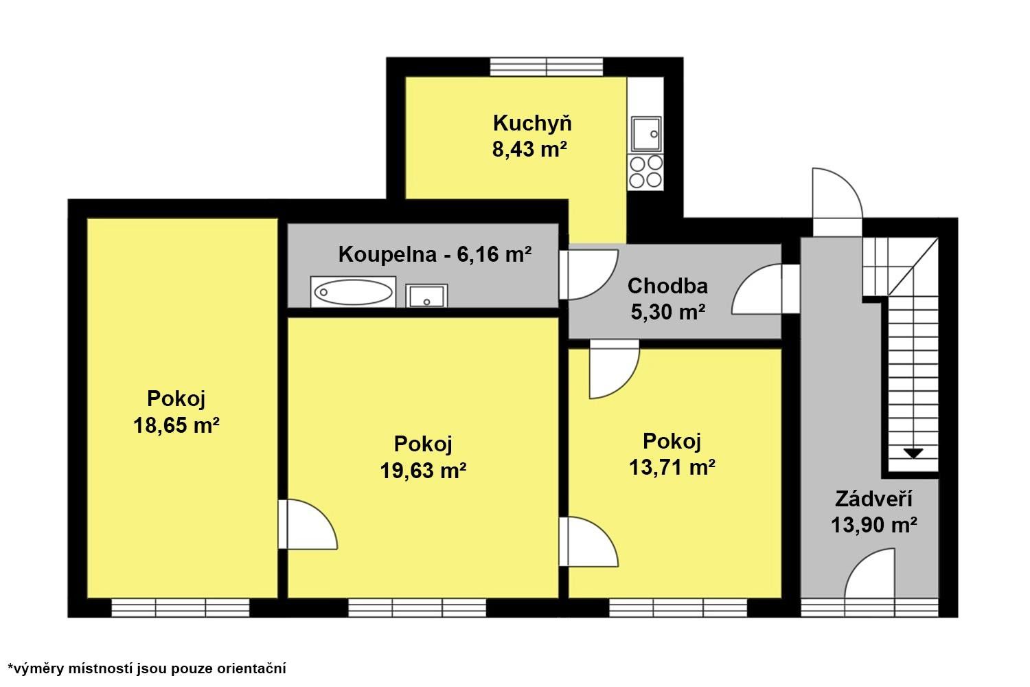 Prodej byt 3+1 - Masarykovo náměstí, Týnec nad Labem, 72 m²