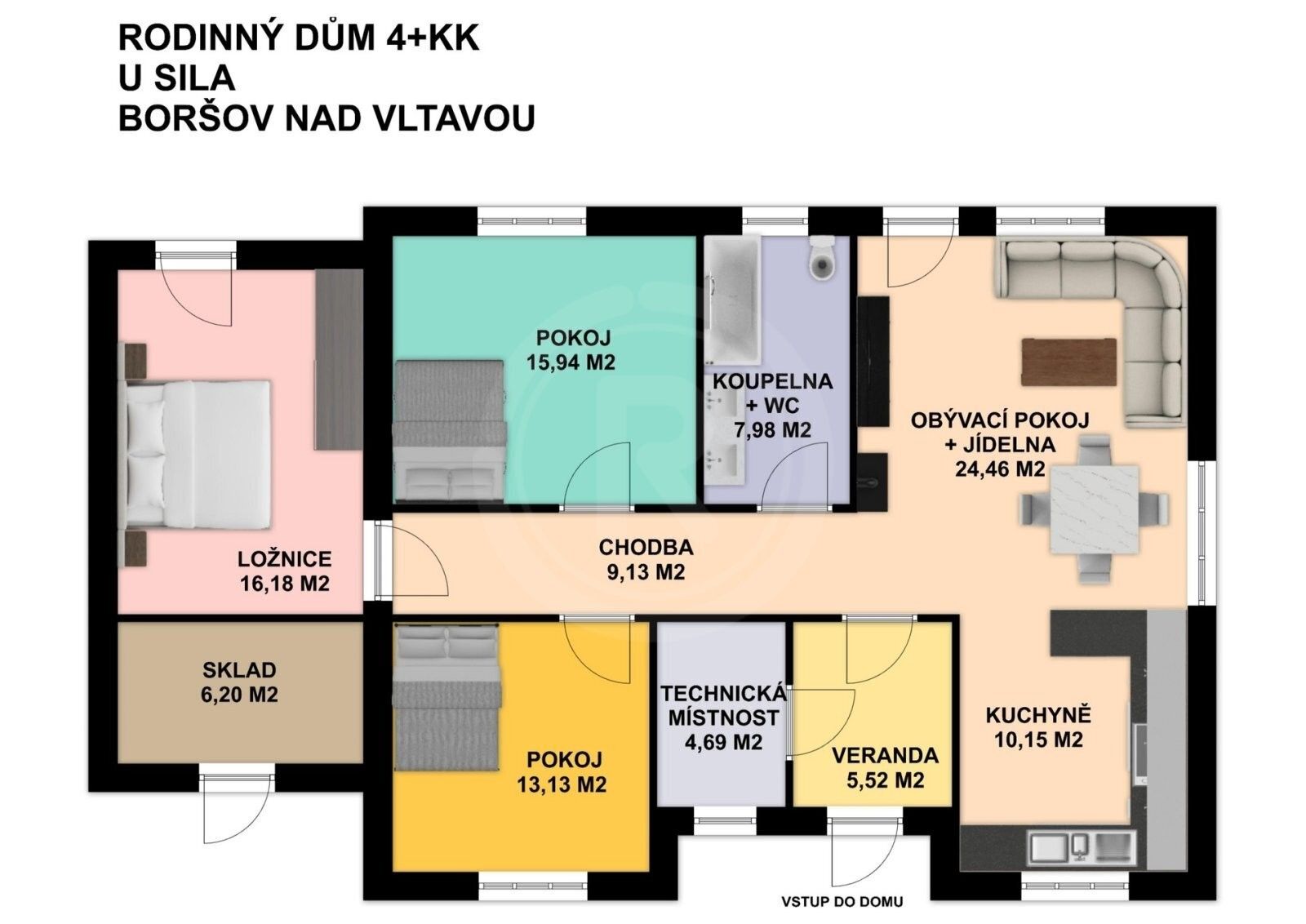 Rodinné domy, U Sila 617, Boršov nad Vltavou Poříčí, 120 m² - 2