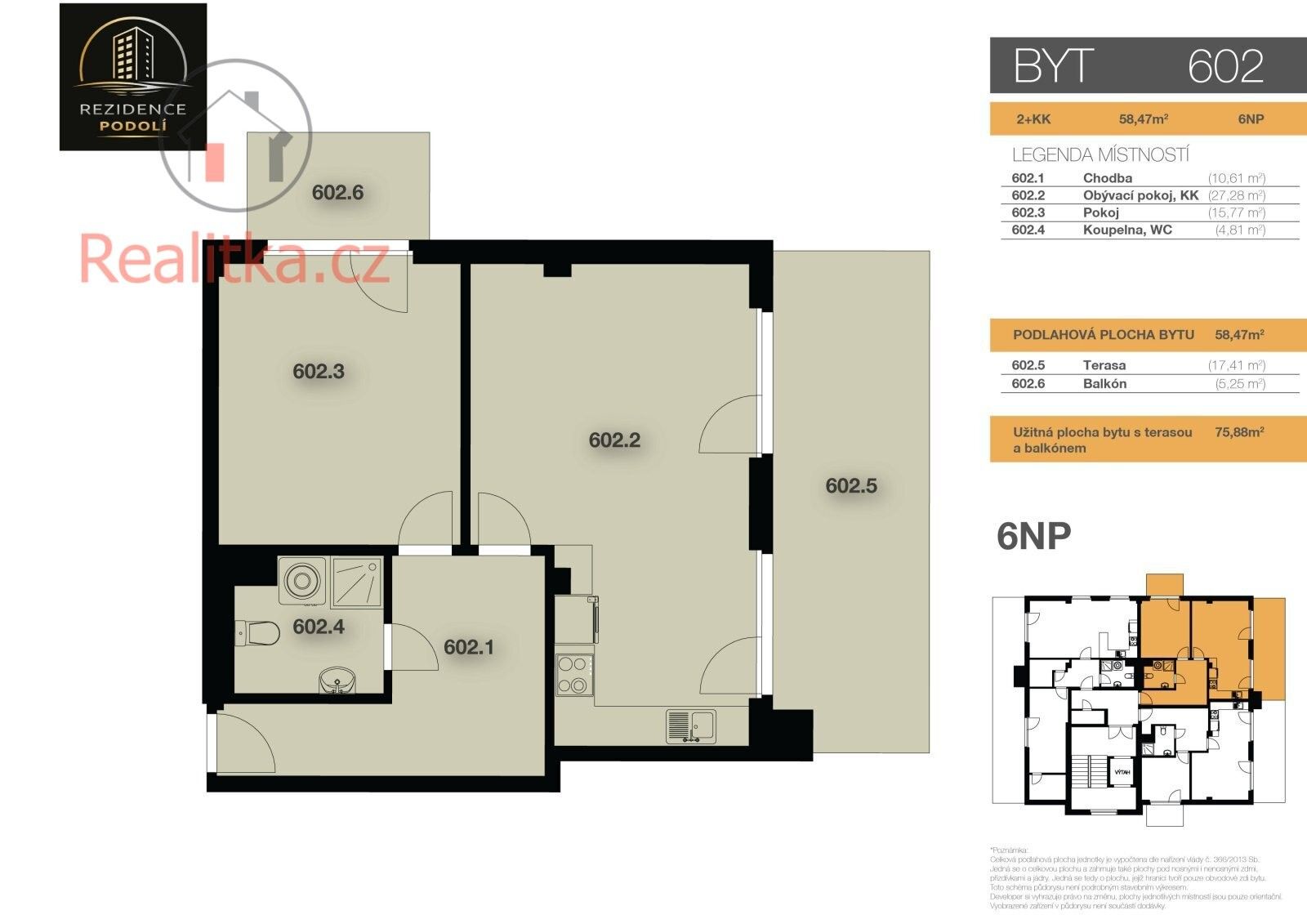Byt 2+kk · 58 m² · Vlasákova 2869, Mělník - 3