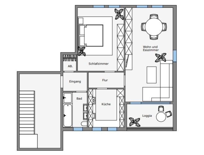 2+1, , Bavorsko, 78 m² - 1
