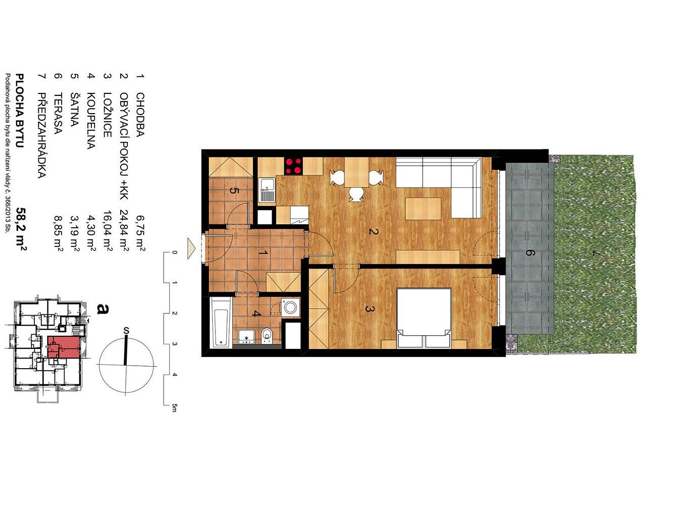 Byt 2+kk · 58 m² · Jinočany, okres Praha-západ, Středočeský kraj - 4