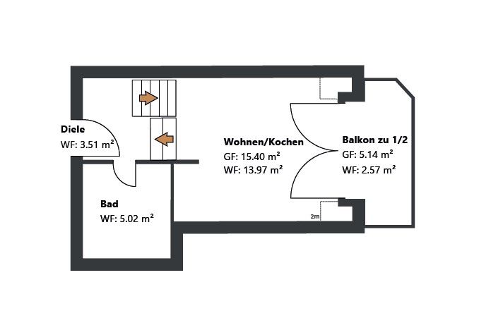 2+1, Oettingenstraße 20 München-Lehel Lehel Bayern 80538, 47 m² - 1