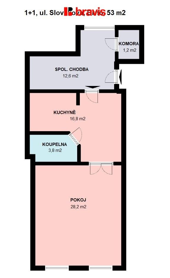 Prodej byt 1+1 - Slovákova 356, Brno Veveří, 53 m² - 5
