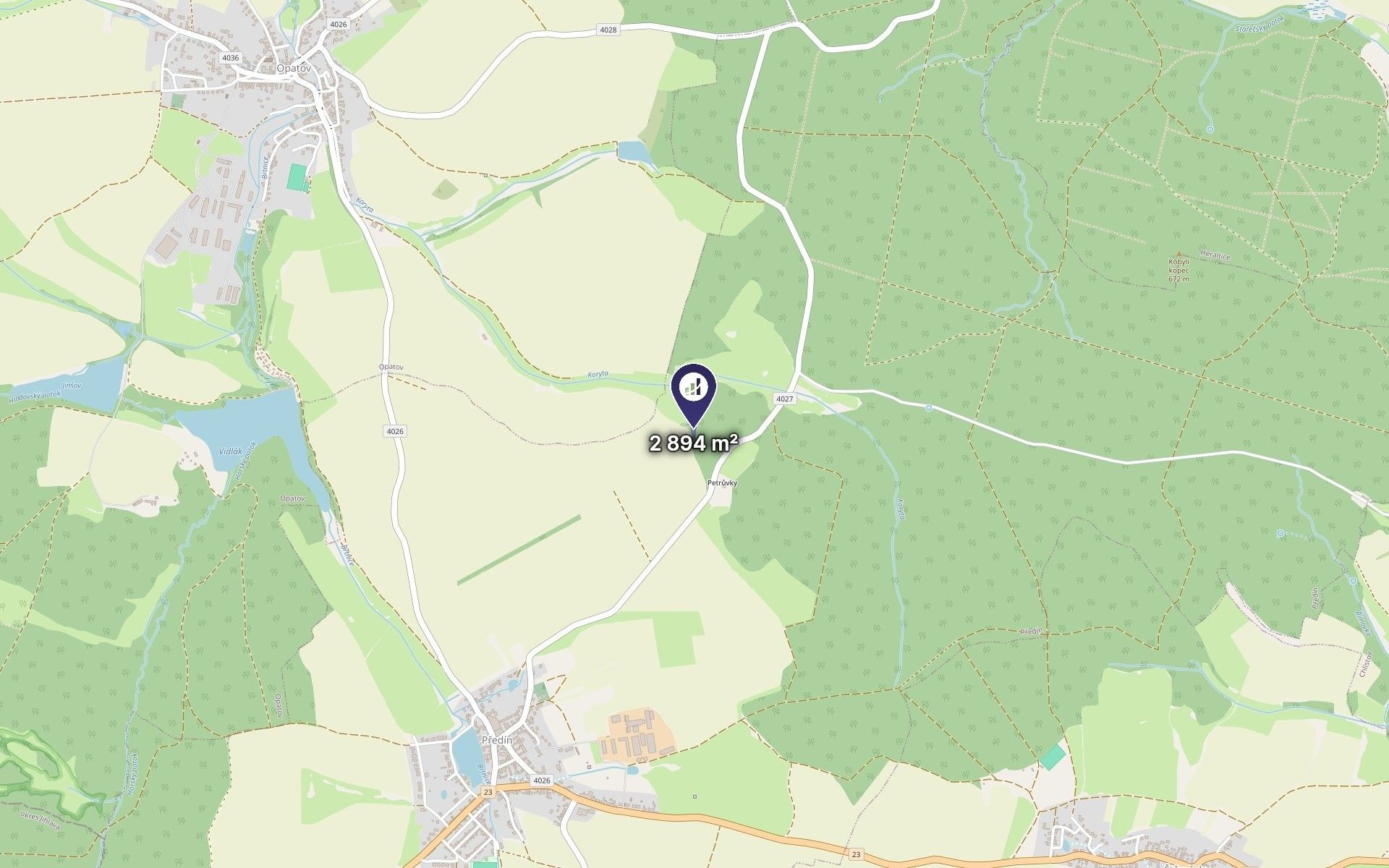 Louka · 2 894 m² · Předín - 3