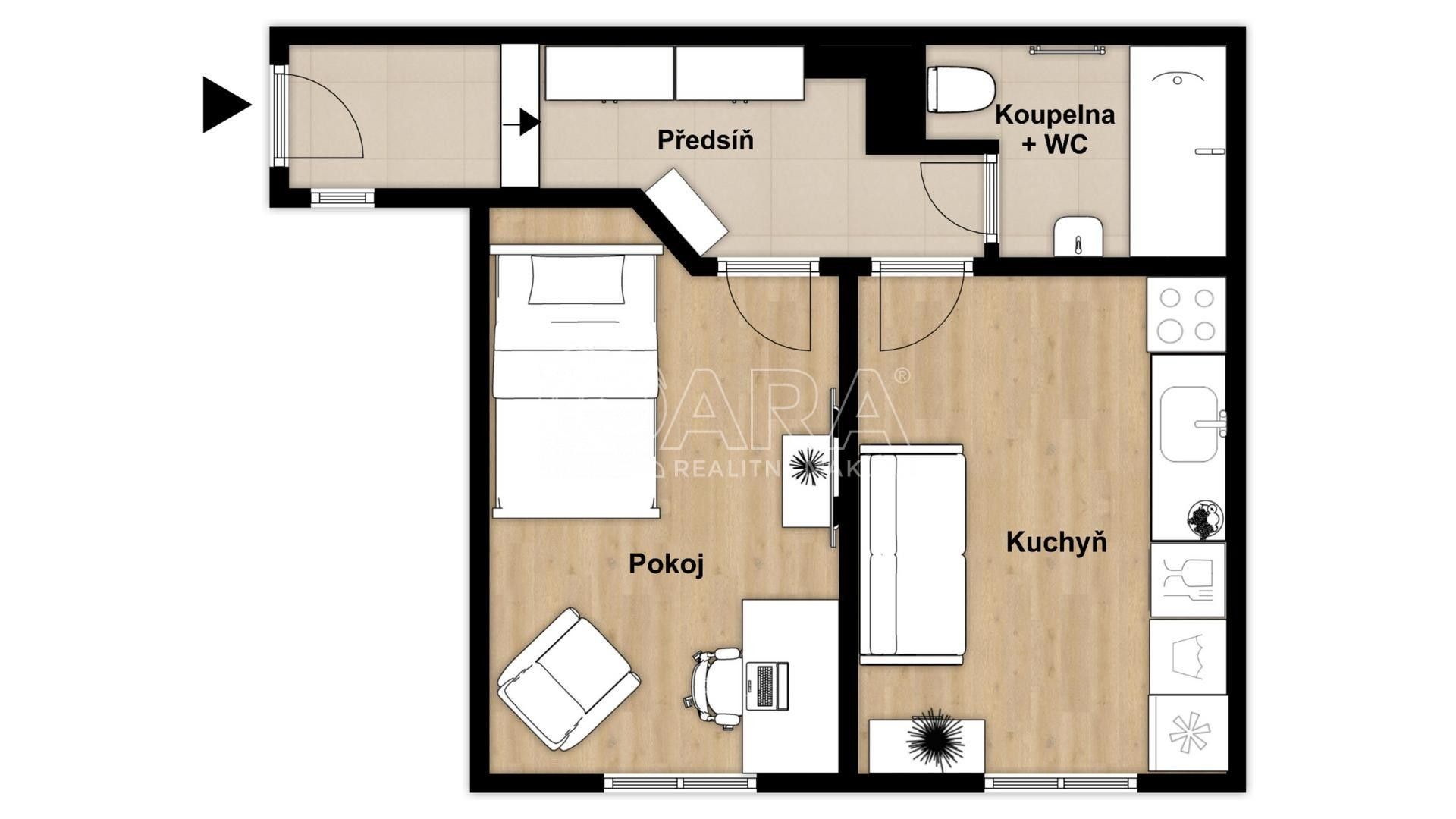 Byt 1+1 · 36 m² · V Cihelně, Červené Pečky - 3