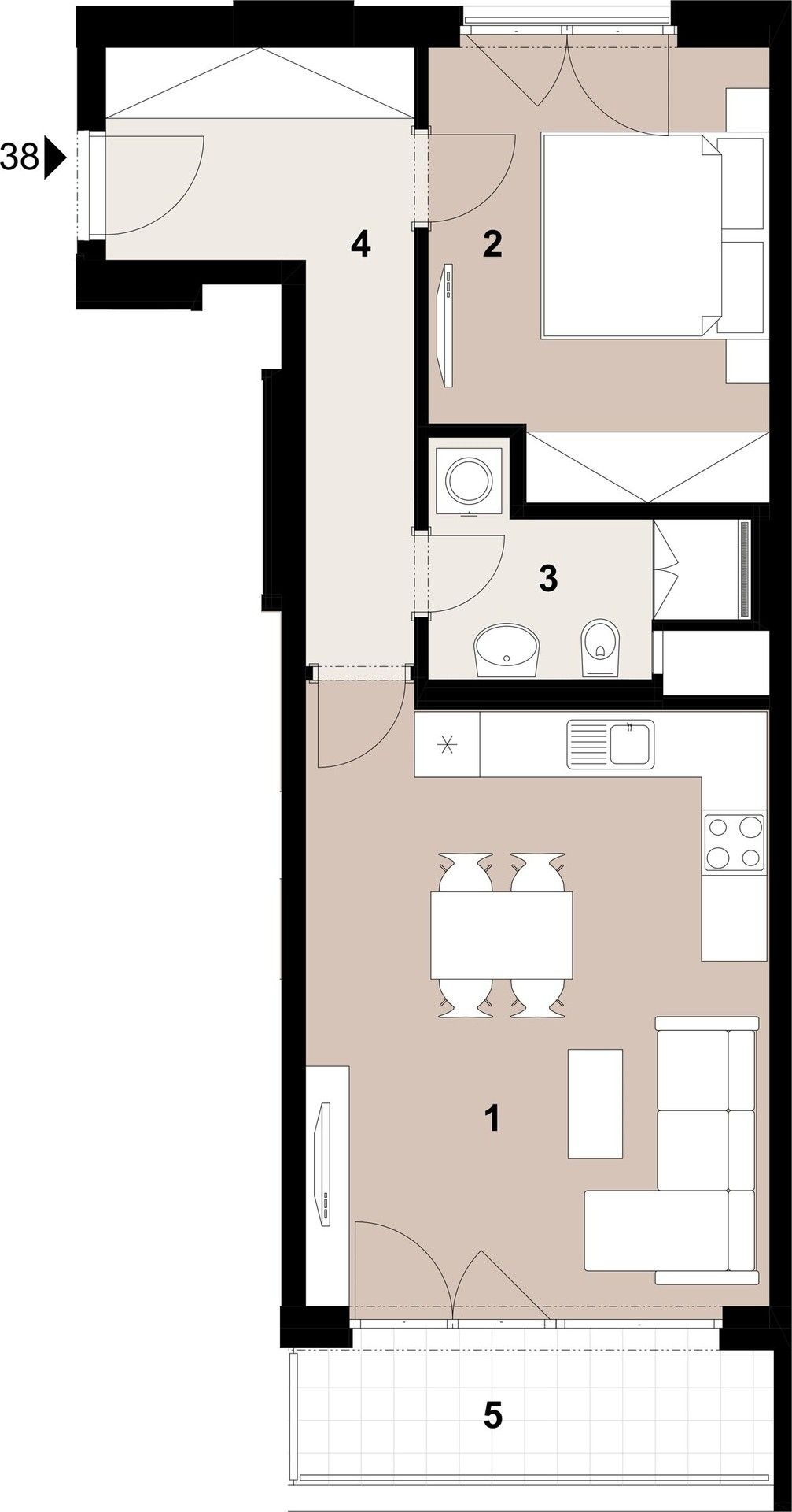 2+kk, Poděbradská,Hloubětín,Praha, 50 m² - 2