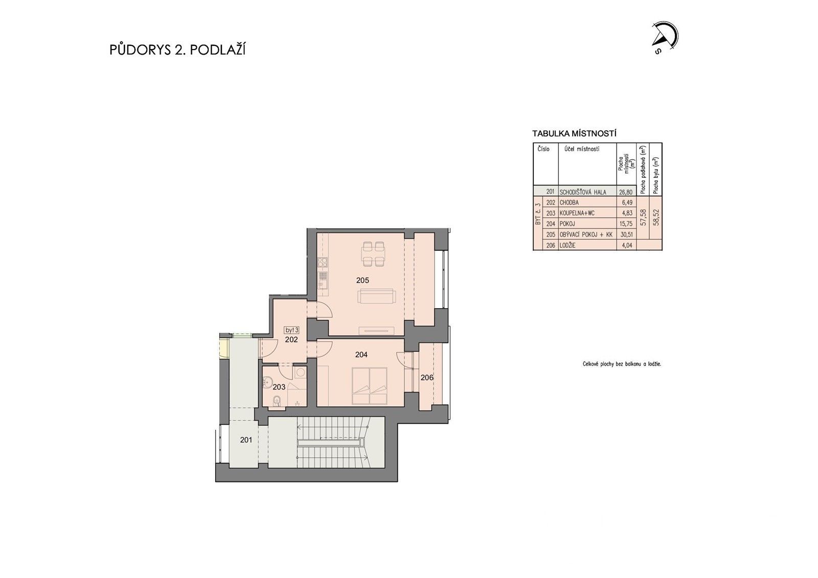 Prodej byt 2+kk - Rozkošská, Havlíčkův Brod, 57 m²