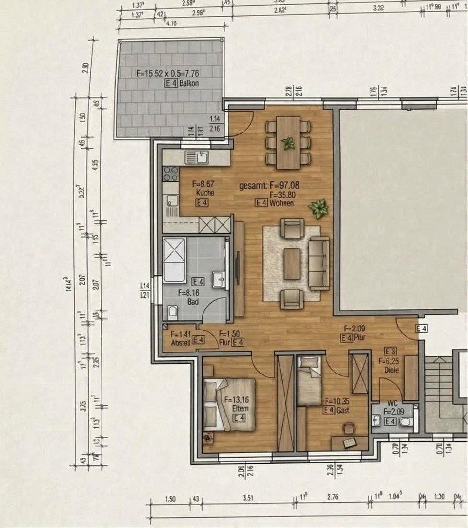 3+1, Duisburg Rumeln-Kaldenhausen Nordrhein-Westfalen 47239, 98 m² - 1