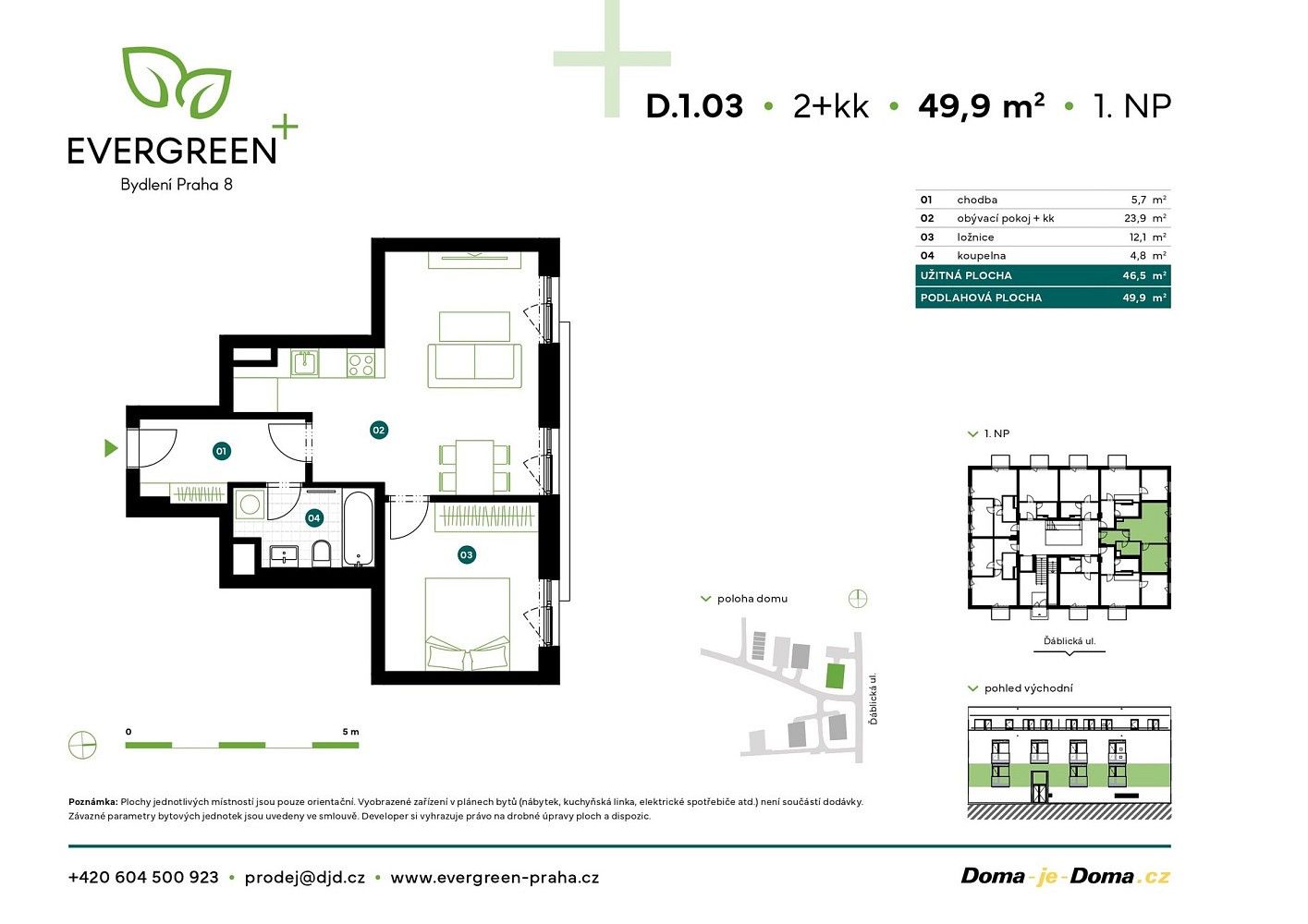 Prodej byt 2+kk - Praha - Ďáblice, okres Praha 8, Hlavní město Praha, 50 m² - 2