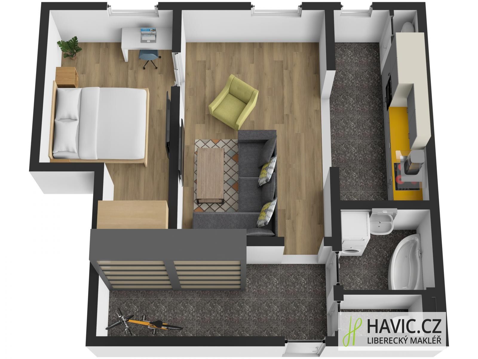 Prodej byt 2+1 - Neumannova, Stráž nad Nisou, 54 m²