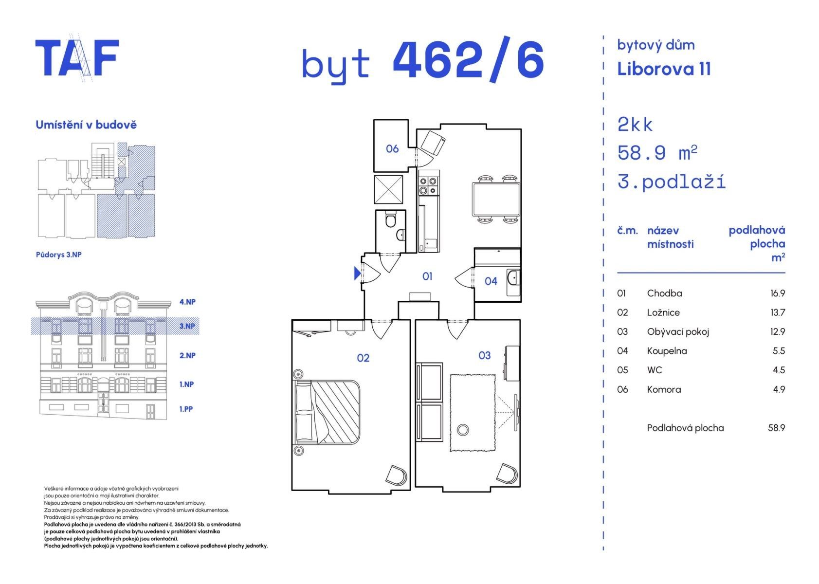 2+1, Liborova, Praha - Břevnov, 59 m² - 2