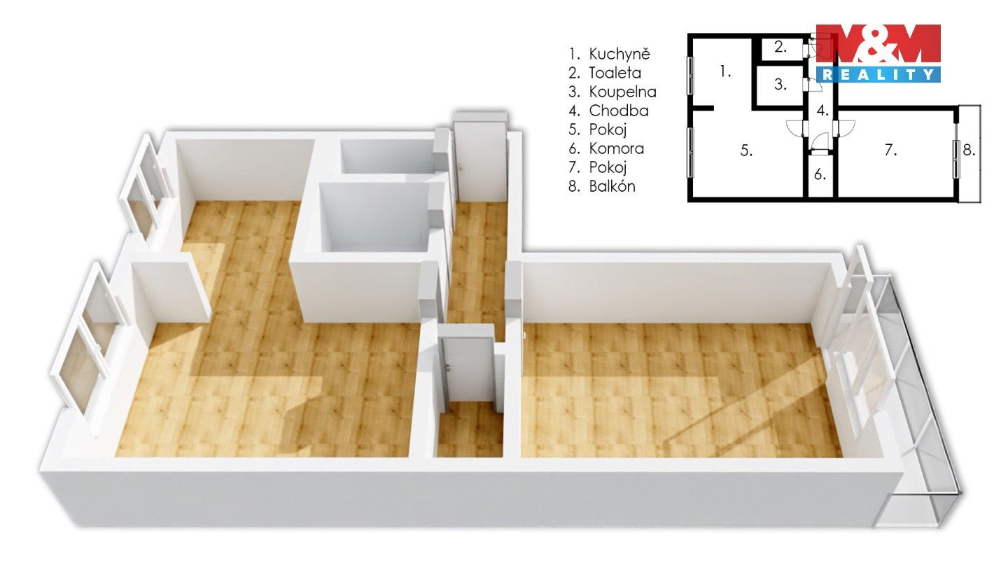 Byt 2+1 · 62 m² · Žižkova, Kolín - 4