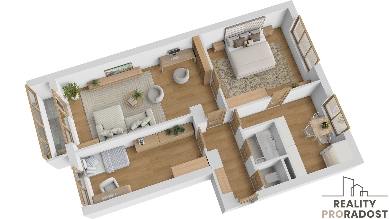 Prodej byt 3+1 - Aleše Hrdličky, Ostrava, 68 m²
