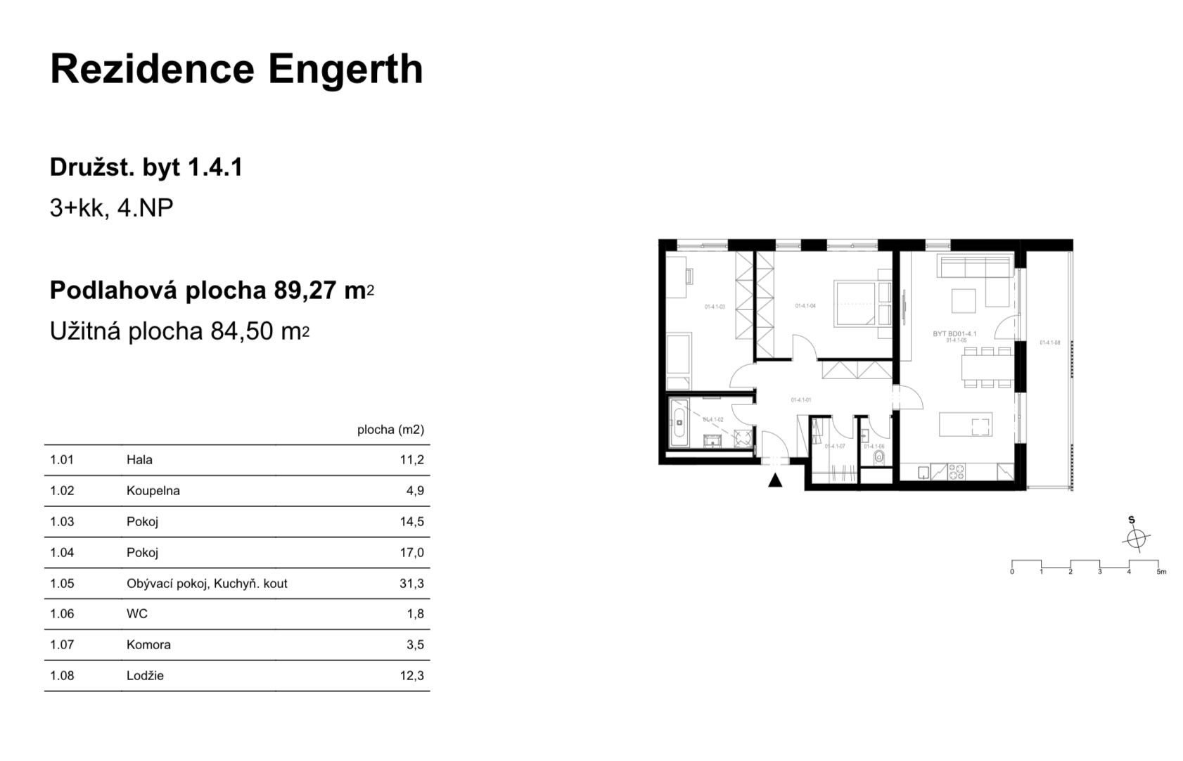 Byt 3+kk · 89 m² · Engerth, Kladno - Kladno, Středočeský kraj - 3
