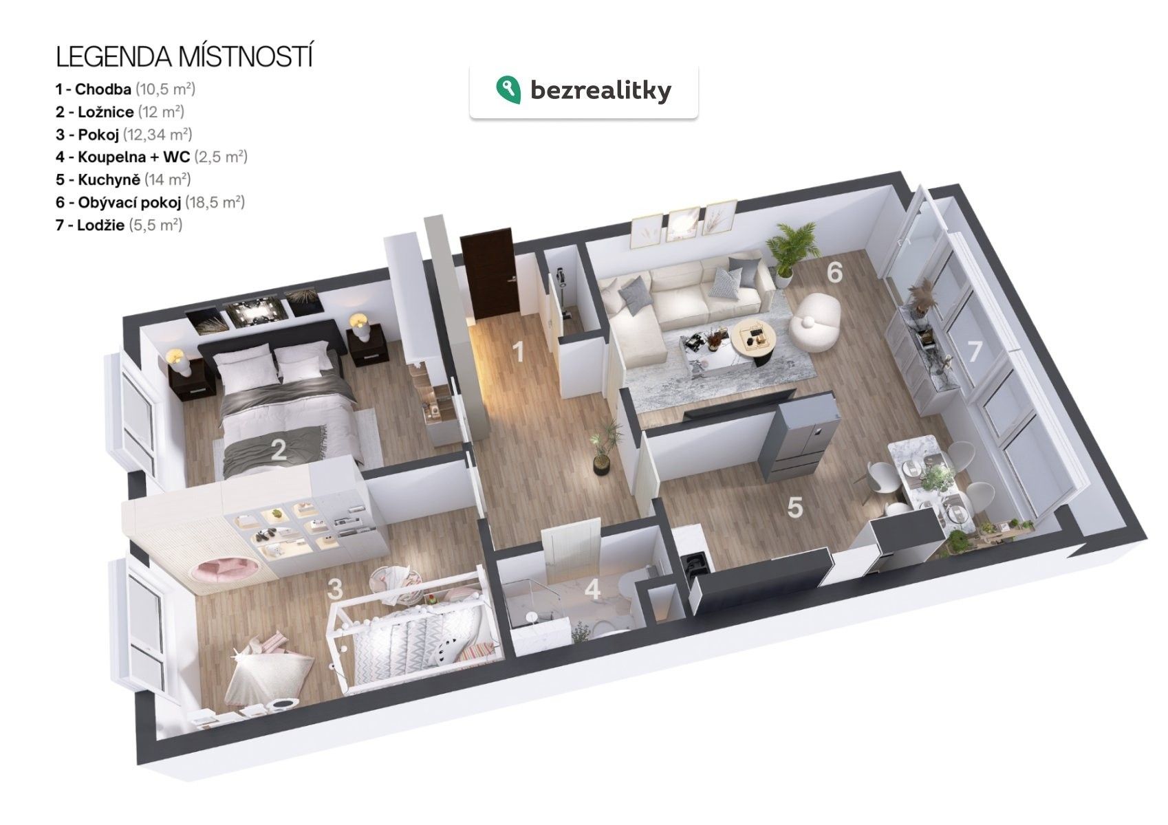 Prodej byt 3+1 - Na vrších 2350, Praha, 76 m²