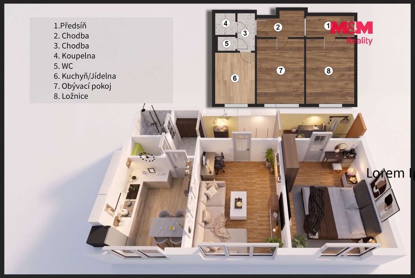 Byt 2+1 · 68 m² · Jevanská, Praha - 4