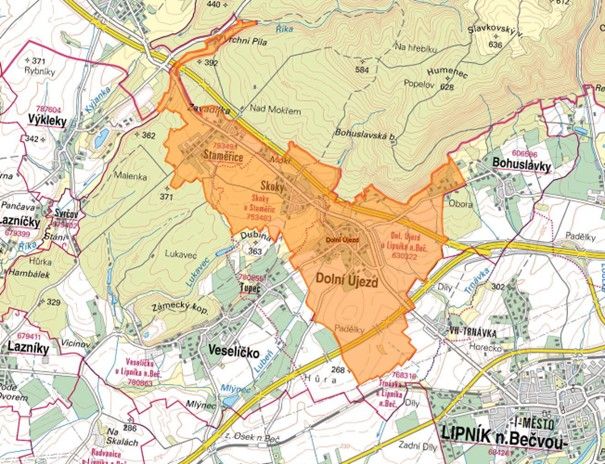 Prodej pozemek - Staměřice, Dolní Újezd