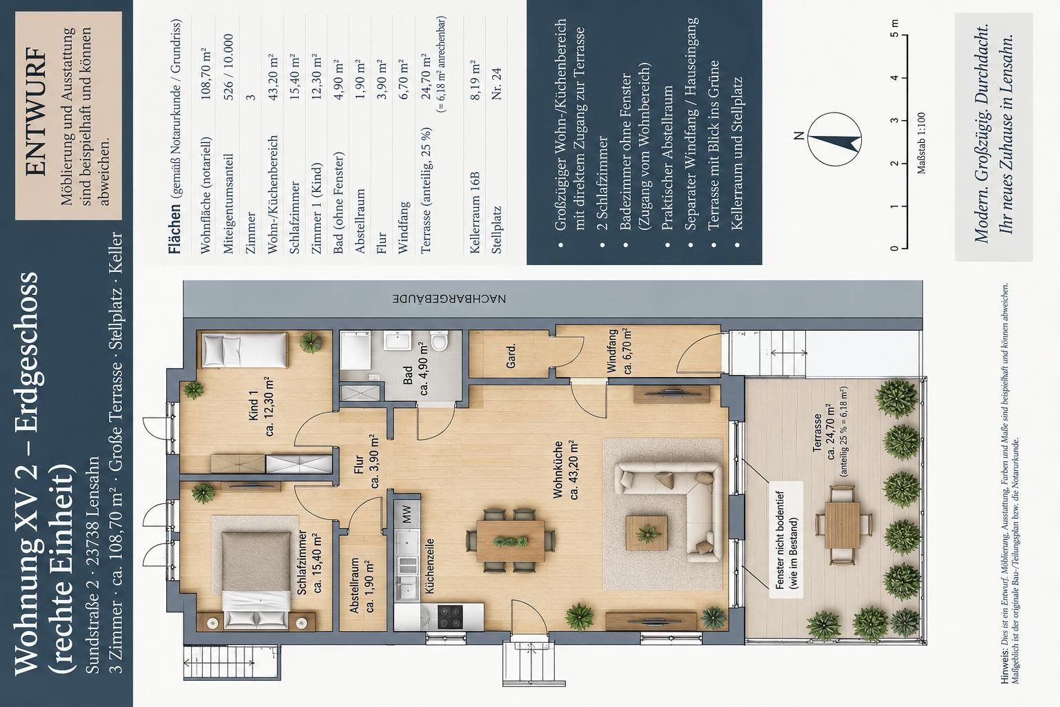 3+1, Sundstr. 2, , Šlesvicko-Holštýnsko, 96 m² - 1