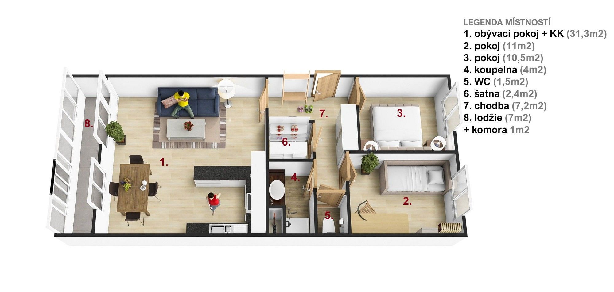 3+kk, Praha - Lhotka, okres Praha 4, Hlavní město Praha, 76 m² - 2
