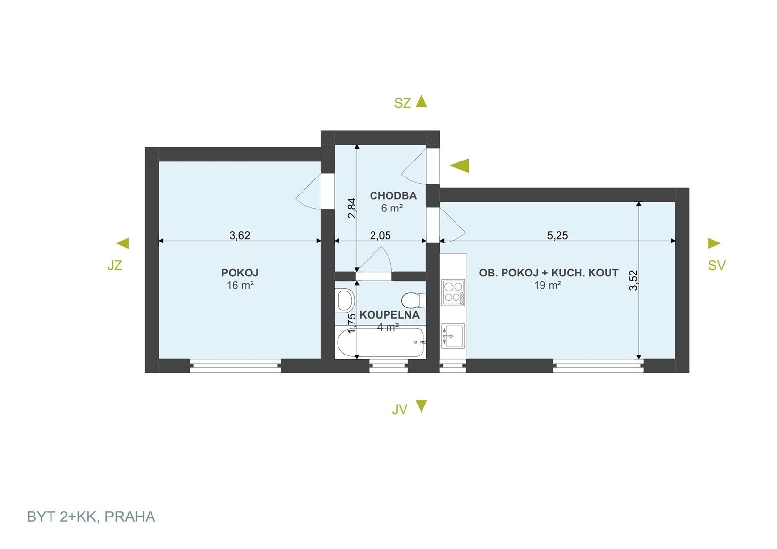 Byt 2+kk · 45 m² · Dolnoměcholupská  , Praha - 4