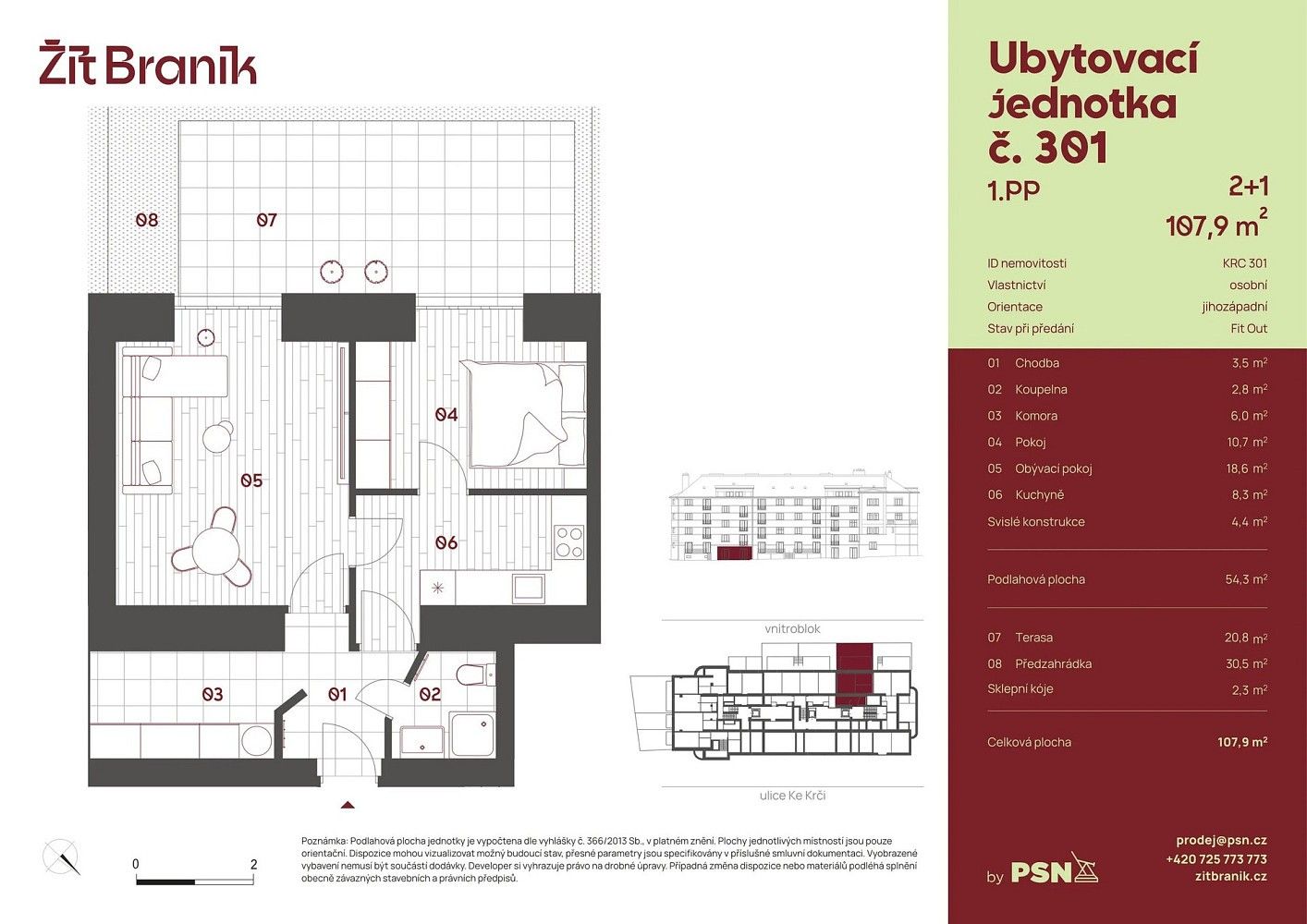2+1, Praha - Braník, okres Praha 4, Hlavní město Praha, 50 m² - 2