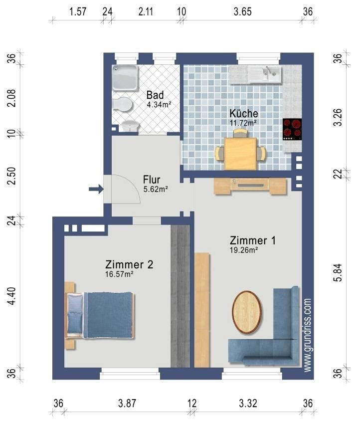 2+1, Heinrich-Philippsen-Straße 29, , Šlesvicko-Holštýnsko, 52 m² - 1
