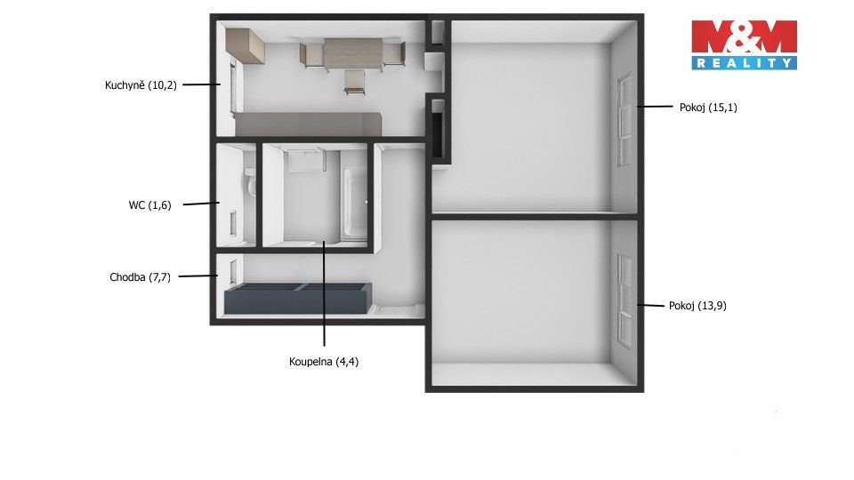 2+1, Mánesova, Domažlice, 52 m² - 2