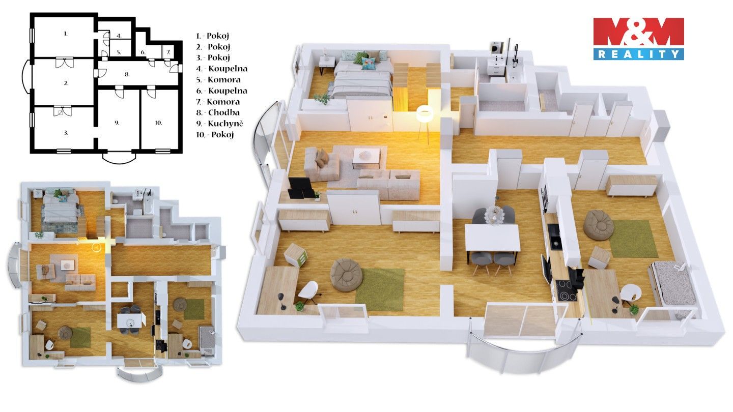 Byt 4+1 · 148 m² · Trojická, Praha - 3
