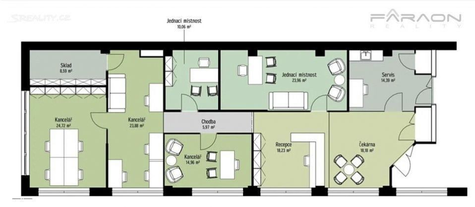 Kanceláře, Sokolovská, Praha, 194 m²