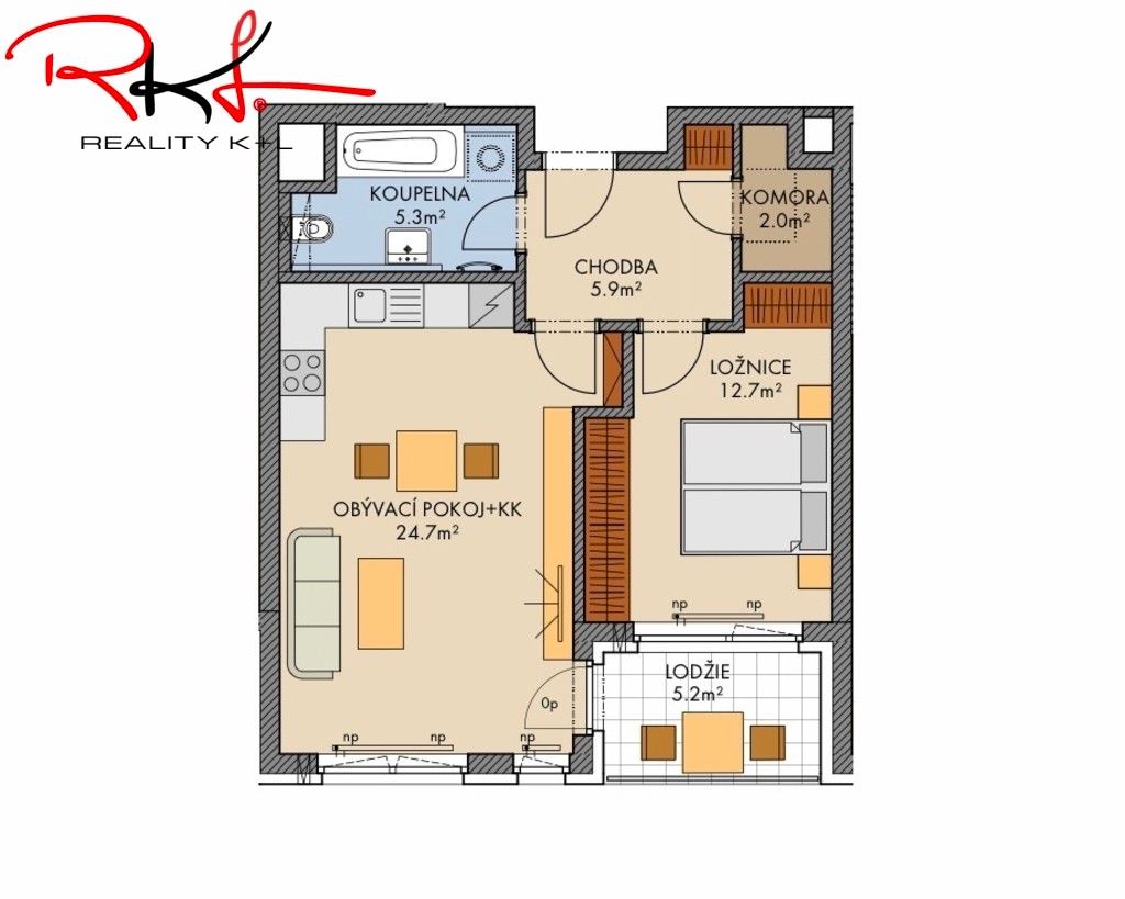 2+kk, Drnovská, Praha Ruzyně, 53 m² - 2