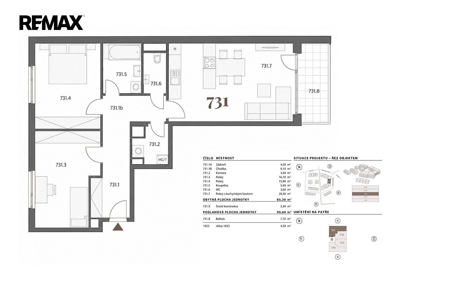 Byt 3+kk · 91 m² · Praha - Braník, okres Praha 4, Hlavní město Praha - 4