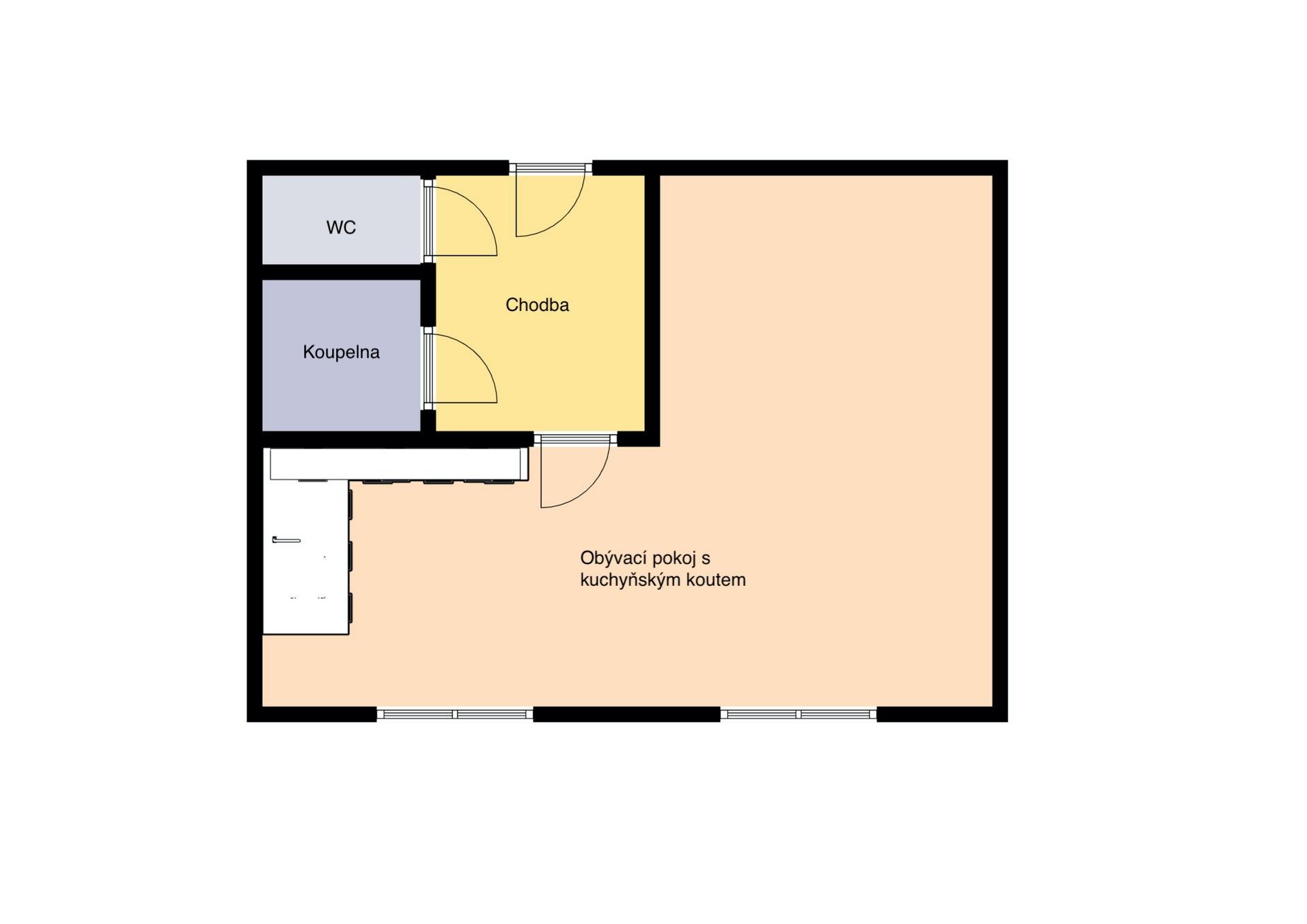 Byt 1+kk · 40 m² · Třinecká, Praha - 4