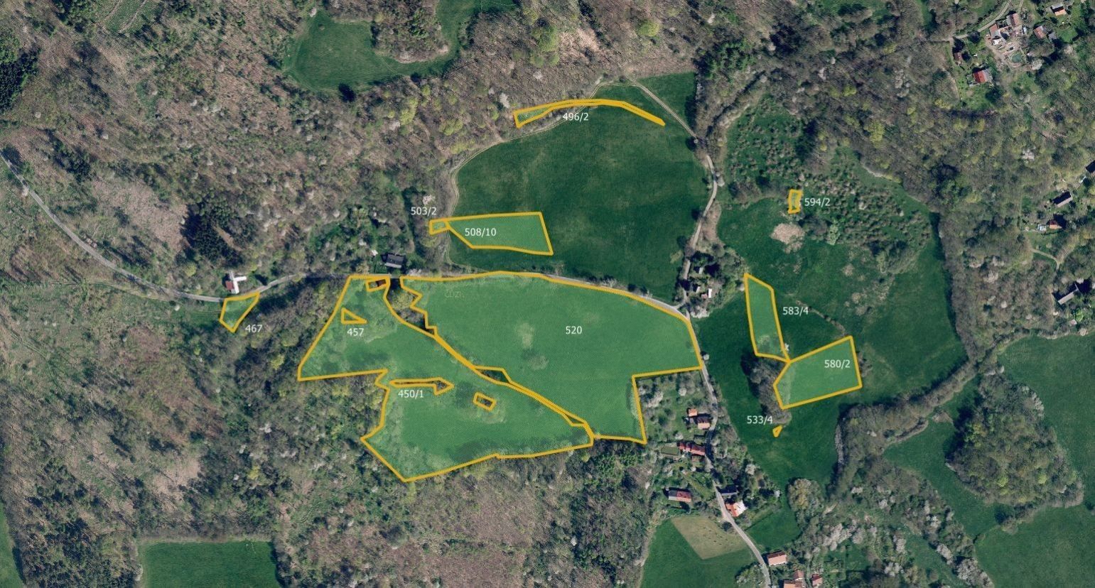 Prodej louka - Brusov, Úštěk